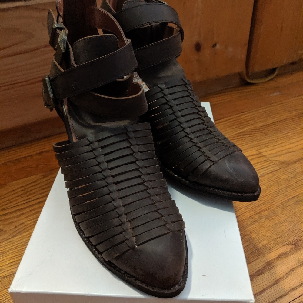 Jeffrey Campbell Stillwell Chocolate Booties
